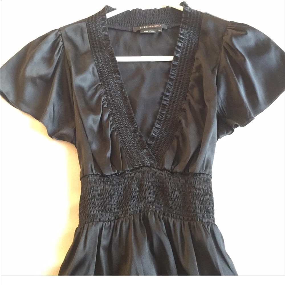 BCBGMaxAzria silk cocktail dress w/ ribbon